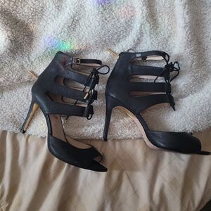 Elegant Louise Et Cie 7.5 Euc Black High Heel Sandals